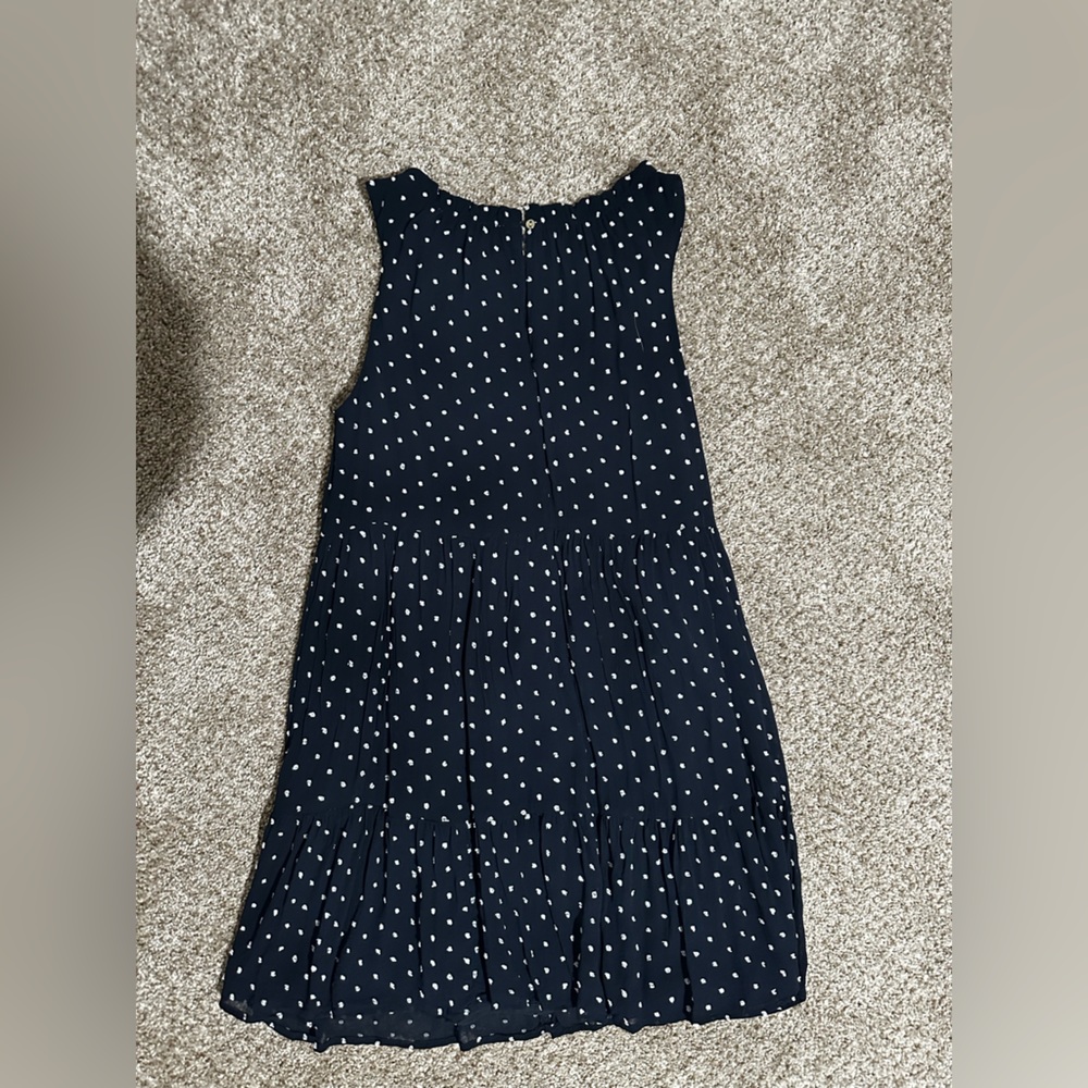 LOFT Sleeveless Tiered Polka Dot Dress